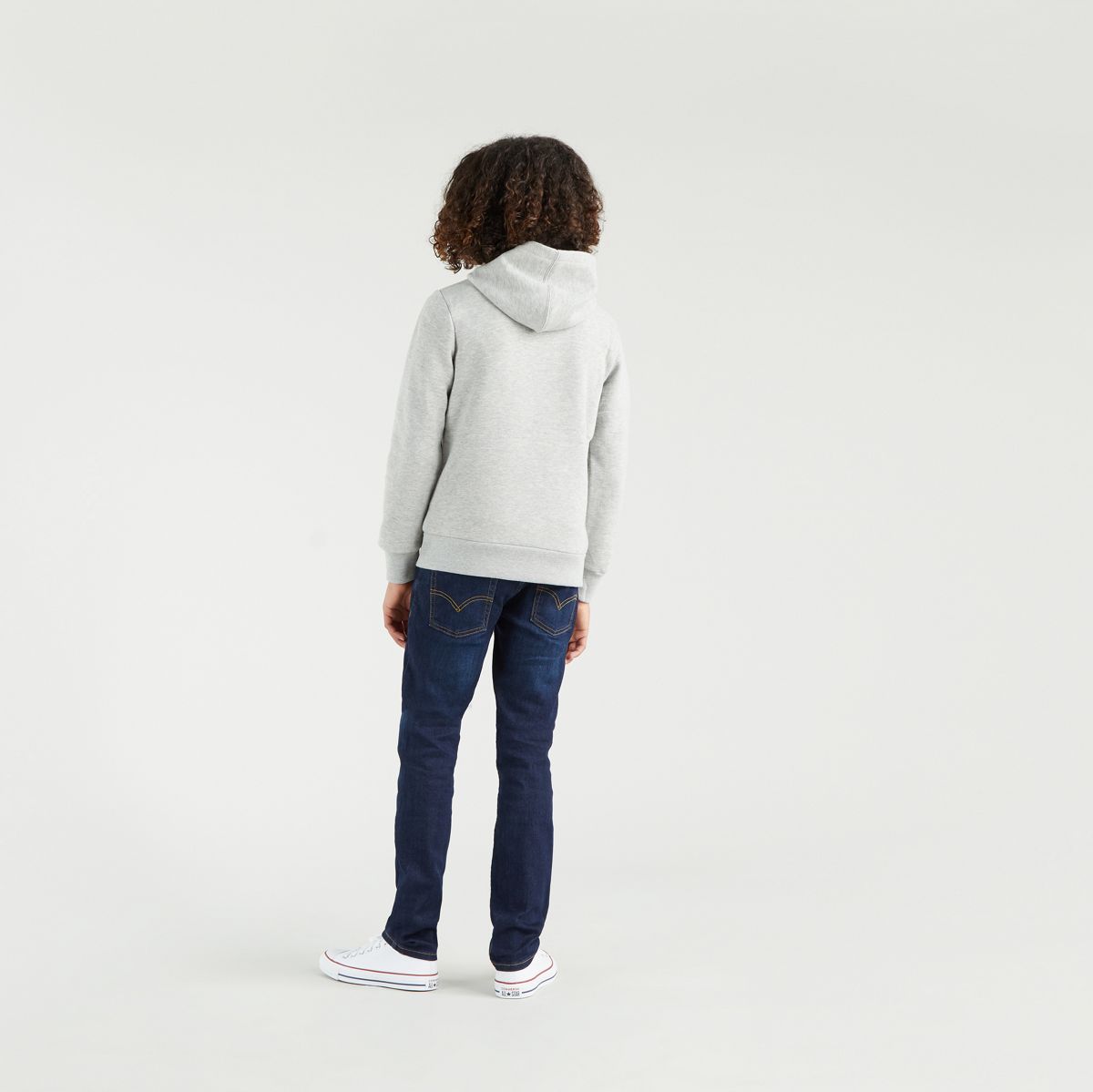 Teenager Batwing Screenprint Hoodie — Grey Heather - Grey