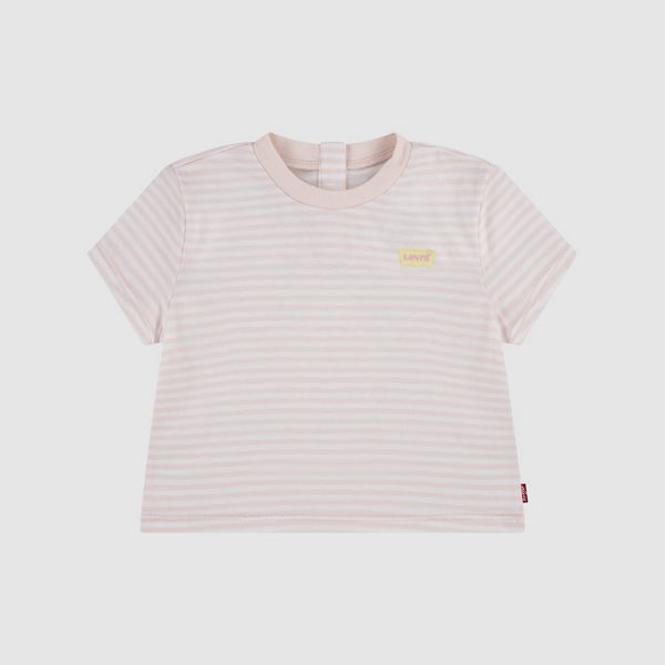 Baby Striped Mini Batwing Tee — Crystal Pink - Pink