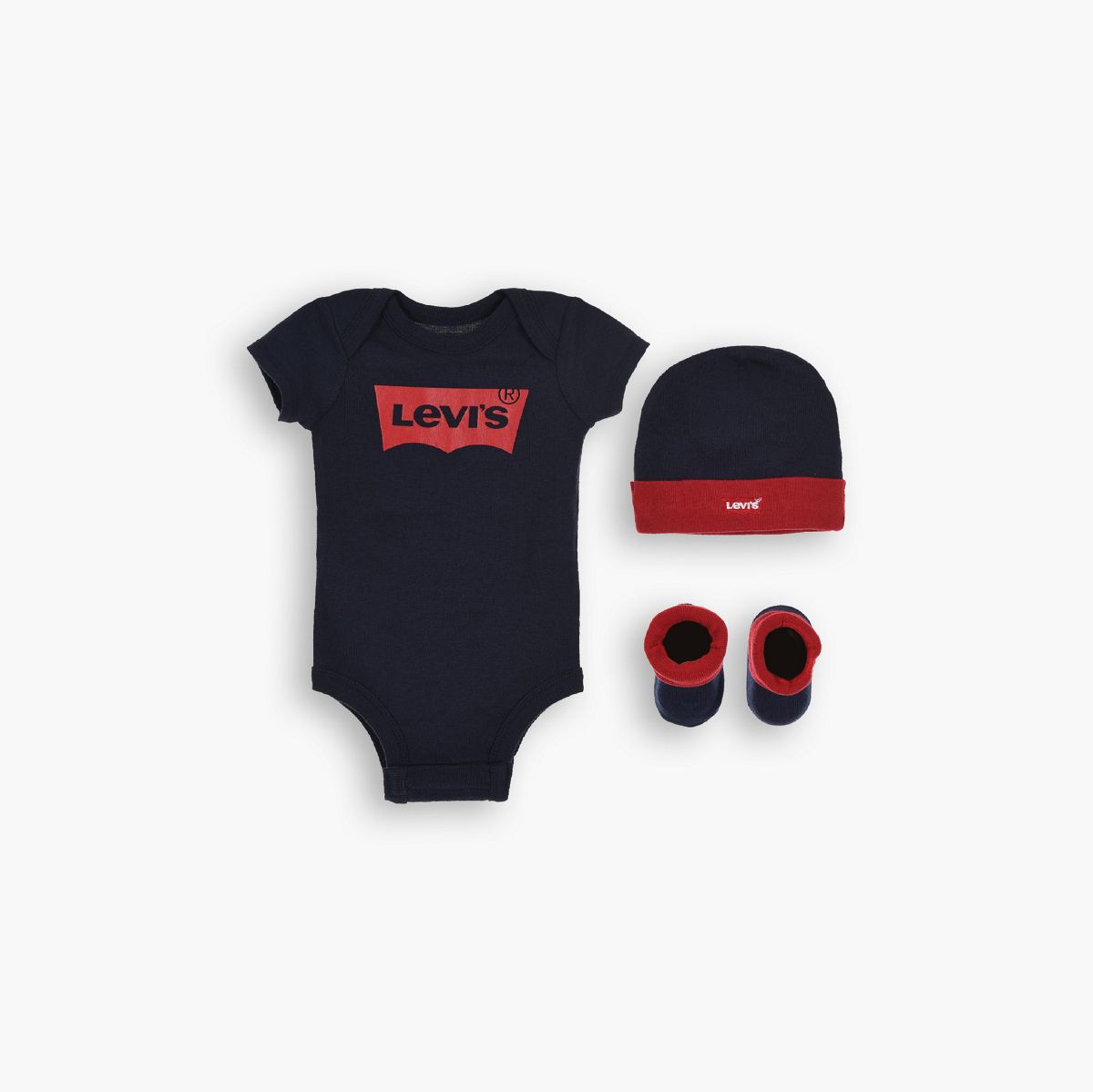 Baby Batwing Onesie Set - 3 Piece — Dress Blues - Blue