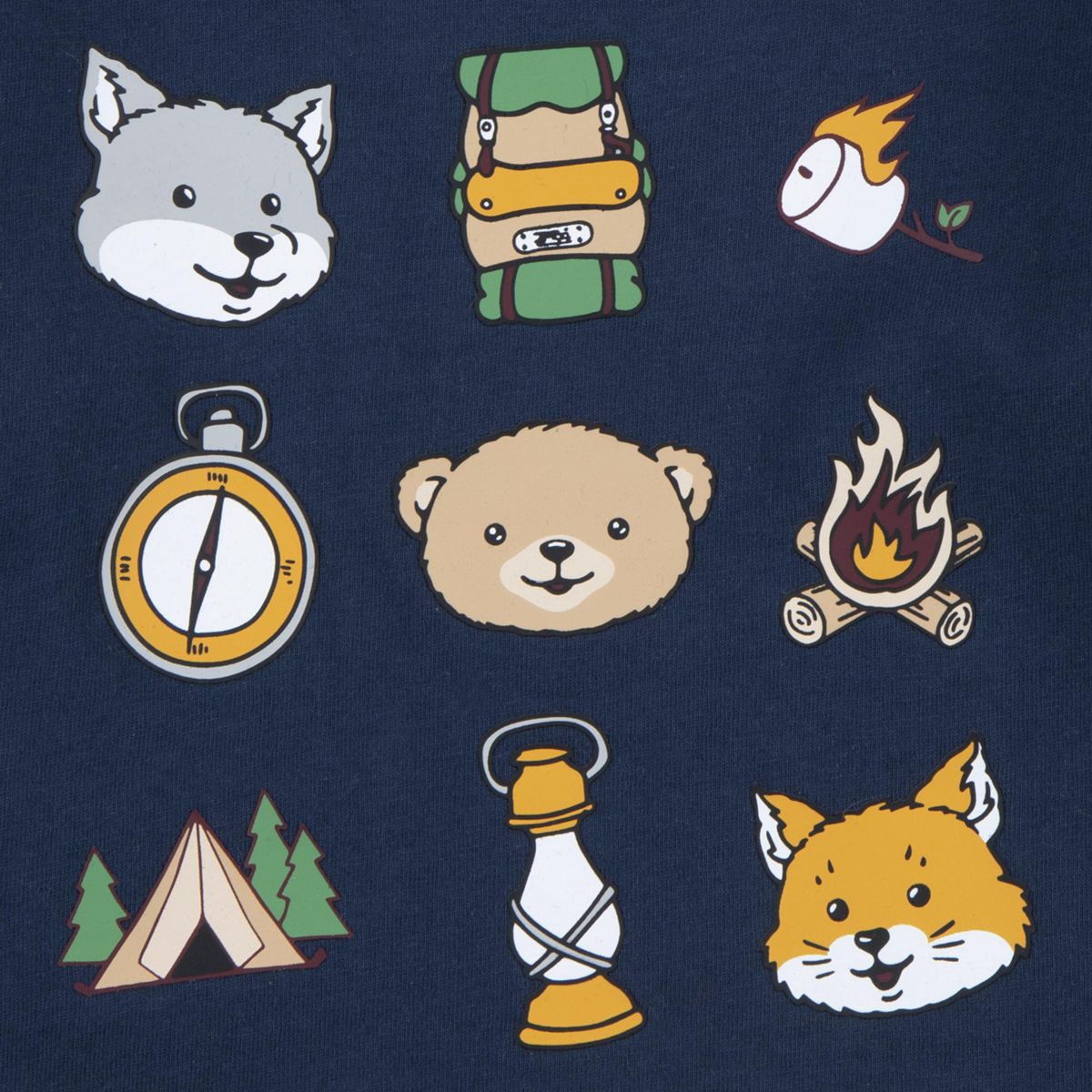 Baby Critter Hiking Icons Tee — Dress Blues - Blue