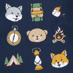 Baby Critter Hiking Icons Tee — Dress Blues - Blue 3