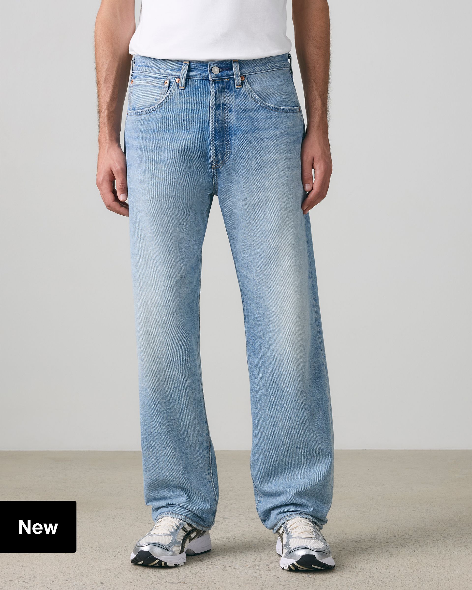 Male model wearing 501® Loose jeans.