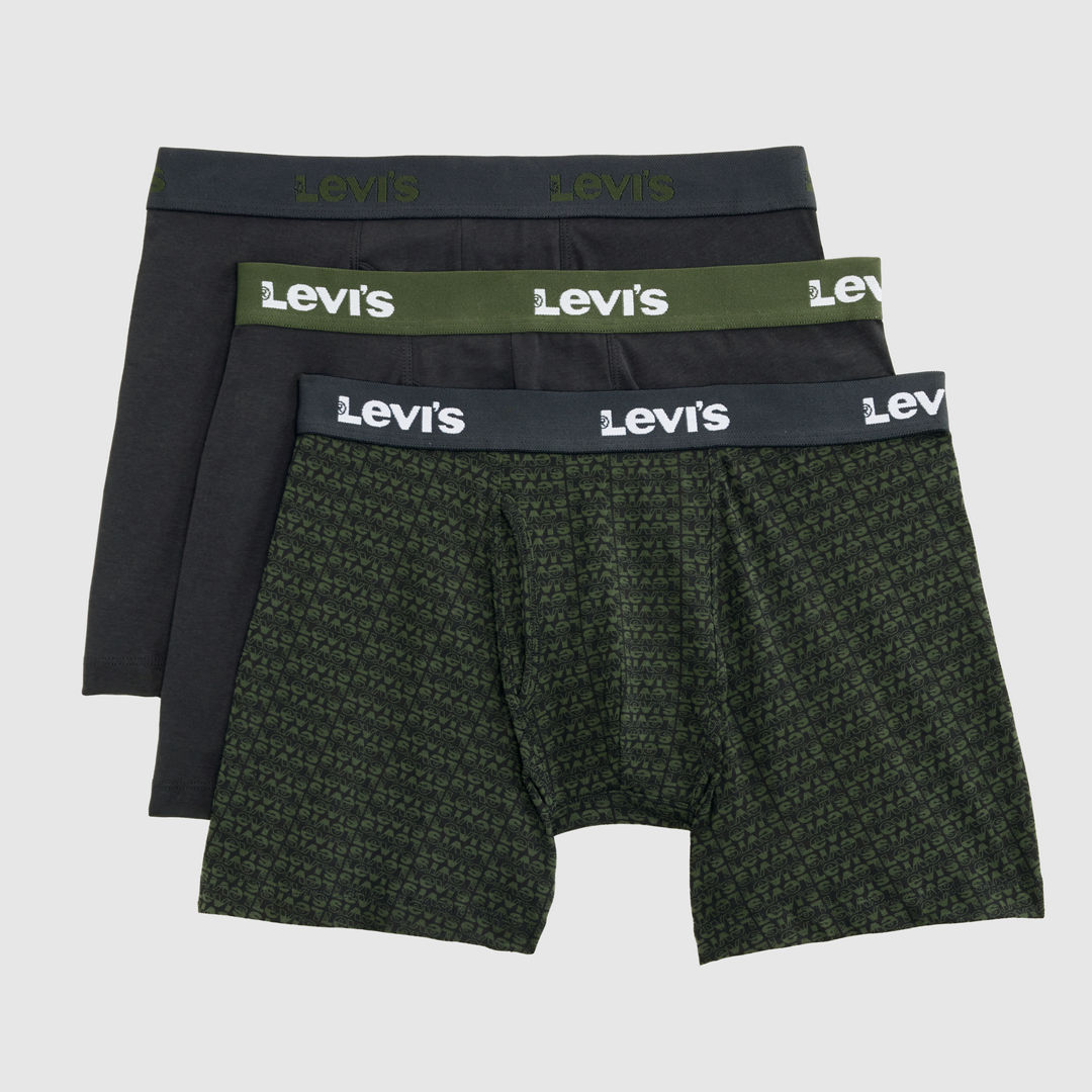 Levi's Logo Print Boxer Briefs (3-pack) In Multi