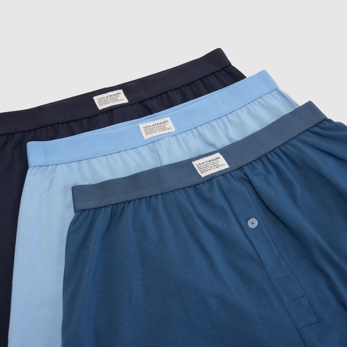 Loose Jersey Boxers (3-Pack) — Blue