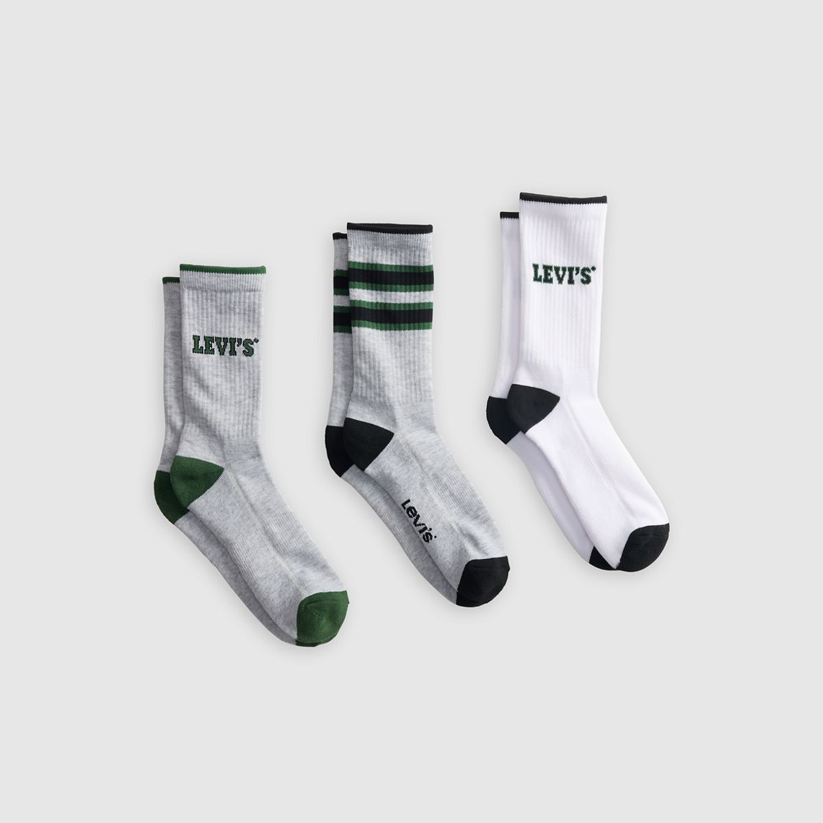 Levi's® Logo Regular Cut Socks (3 Pack) — Grey