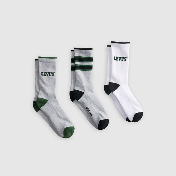 Levi's® Logo Regular Cut Socks (3 Pack) — Grey