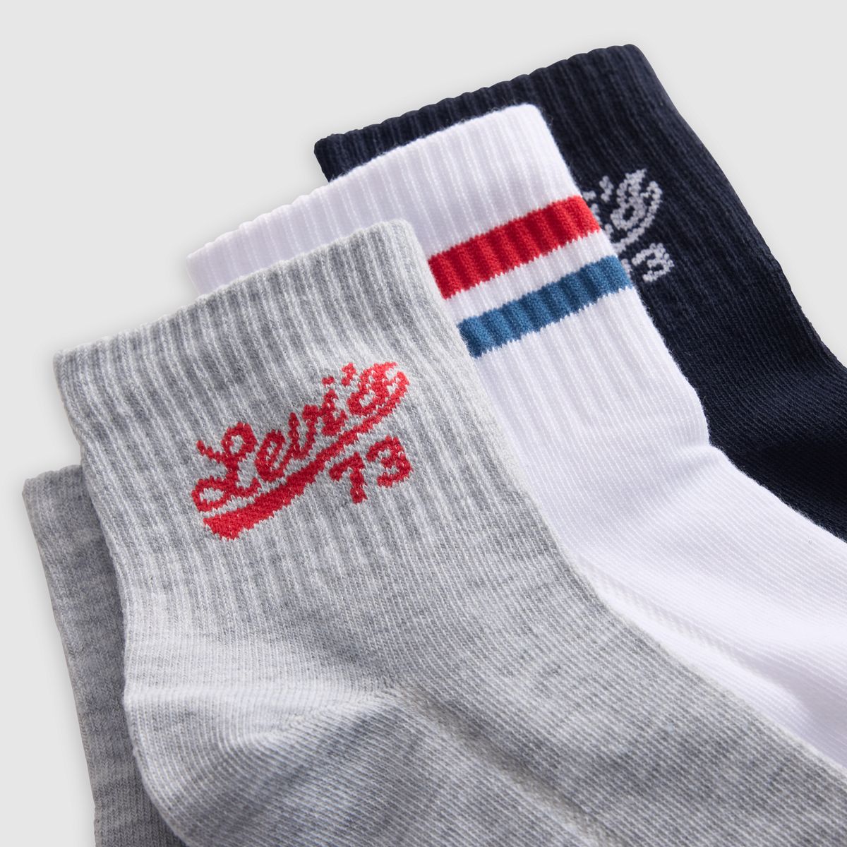 Levi's® Logo Regular Cut Socks (3 Pack) — Multi-Color