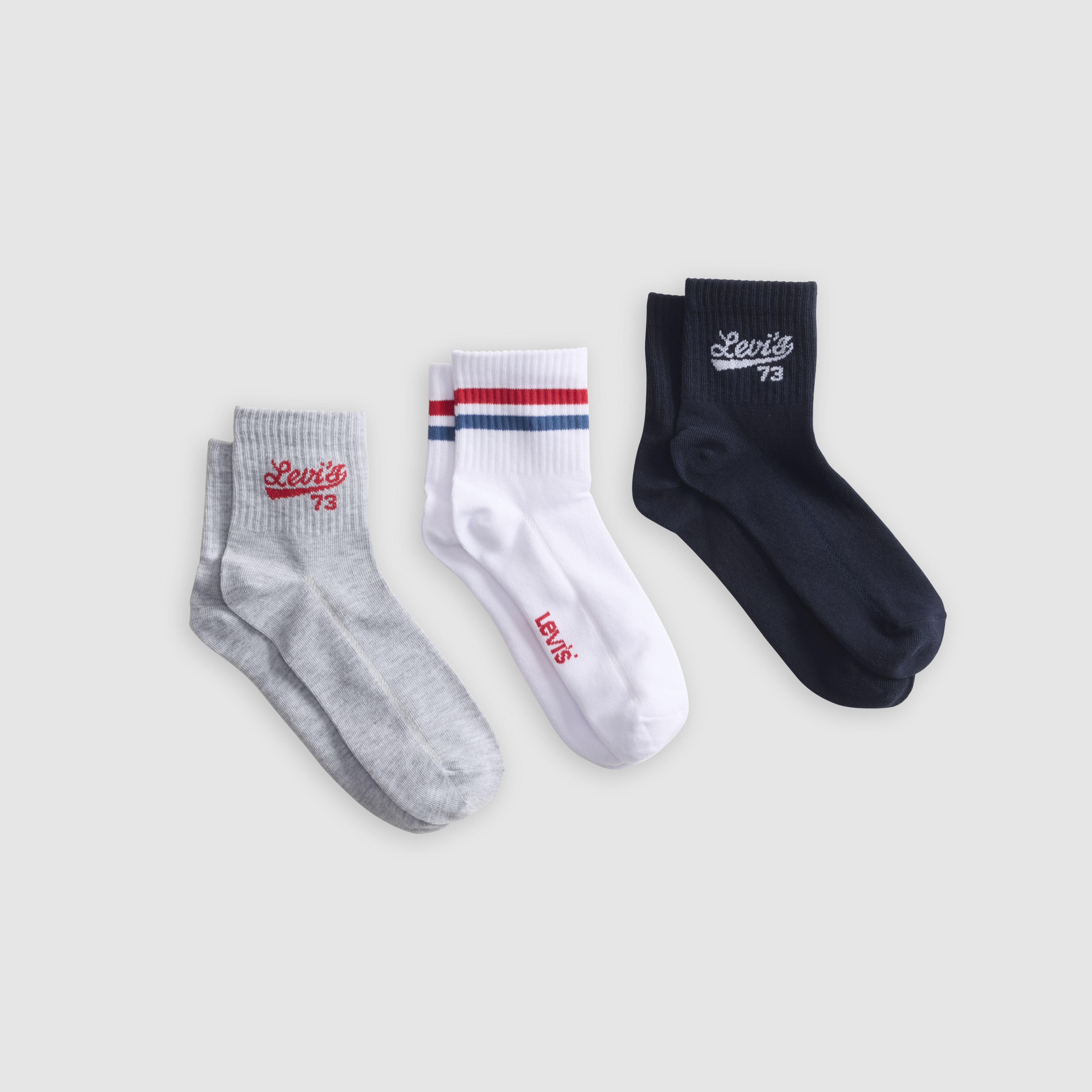Mid Cut Stripe Logo Socks (3-pack) 1