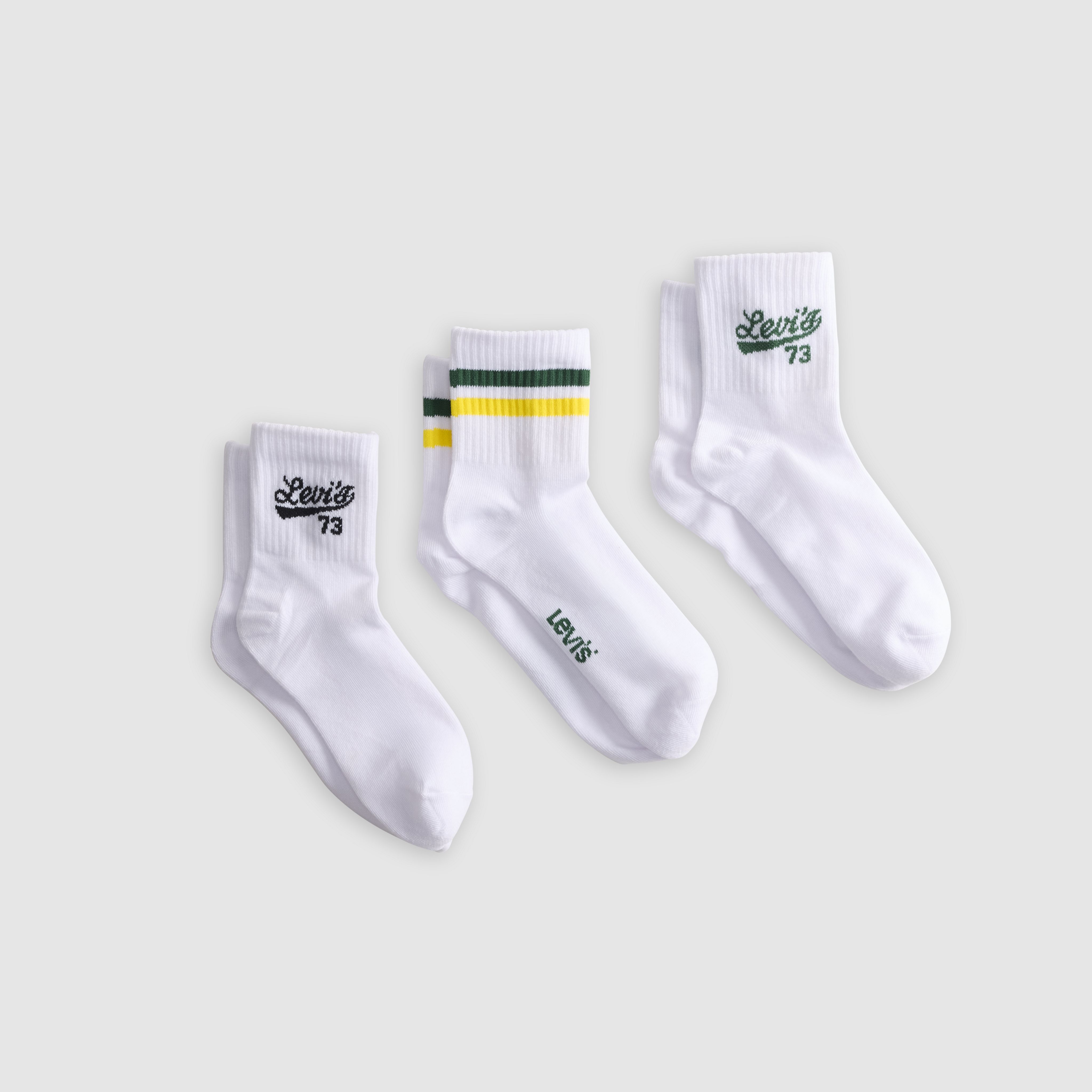 Mid Cut Stripe Logo Socks (3-pack) 8