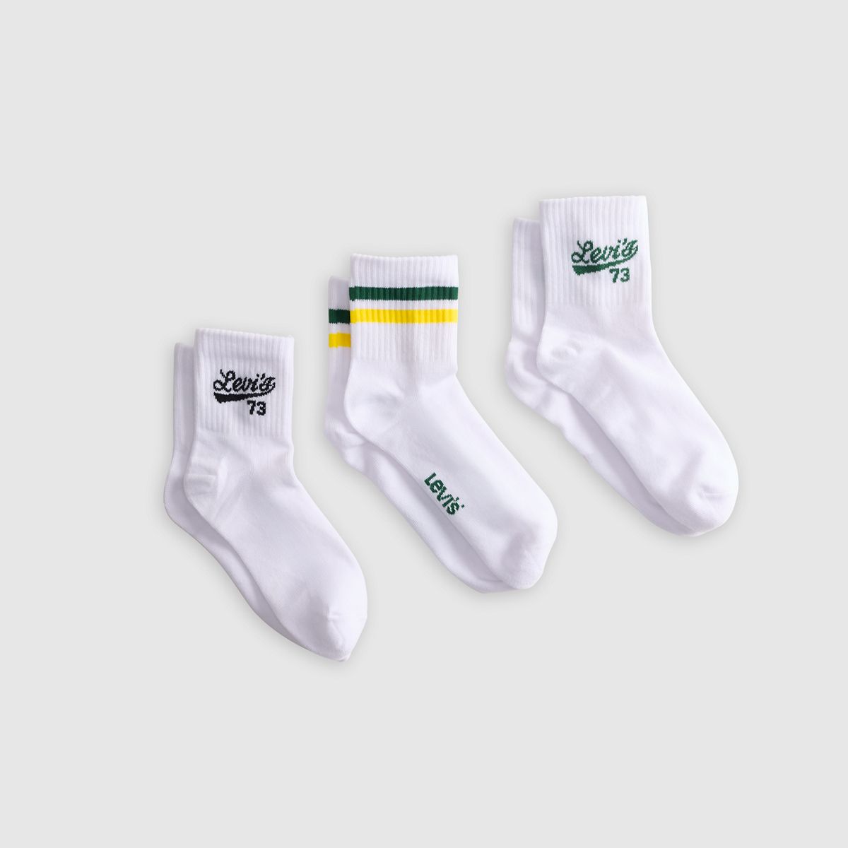 Levi's® Logo Regular Cut Socks (3 Pack) — Multi-Color