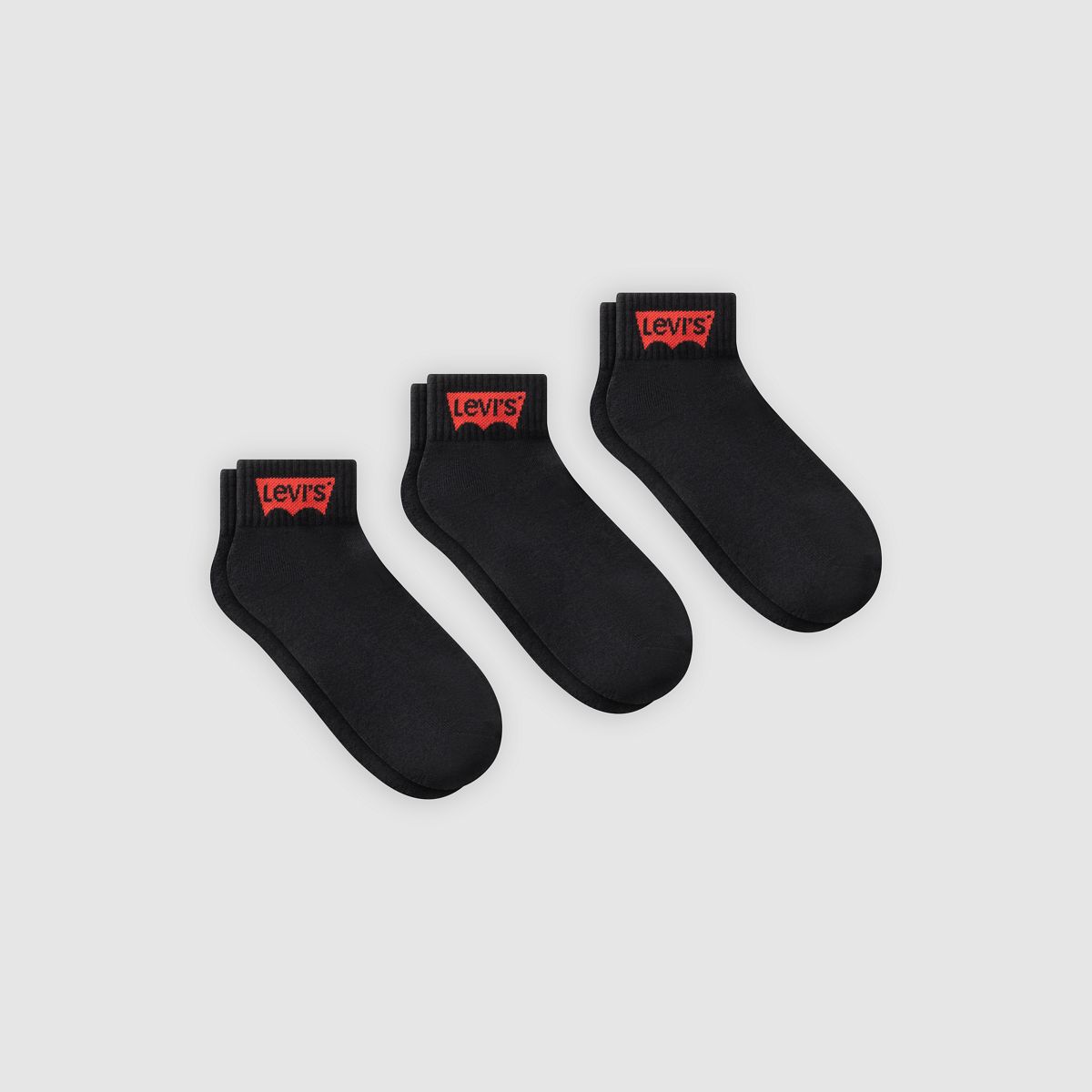 Mid Cut Socks (3-pack) — Black