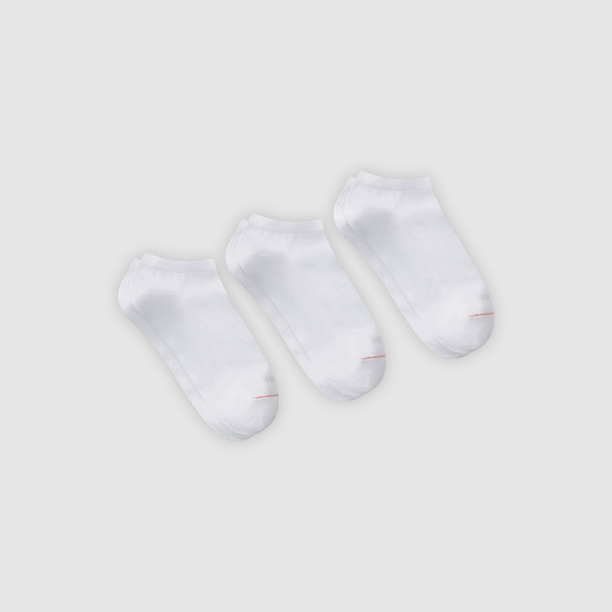 Low Cut Logo Socks (3-Pack) — White - White