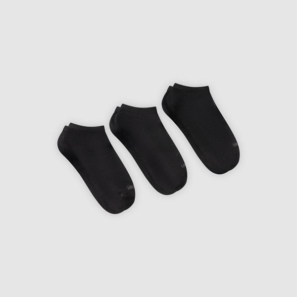 Low Cut Logo Socks (3-Pack) — Black Gold - Black