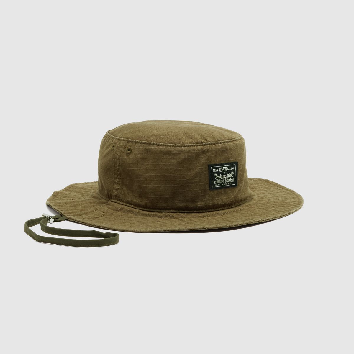 Bay Drawstring Bucket Hat — True Olive - Green