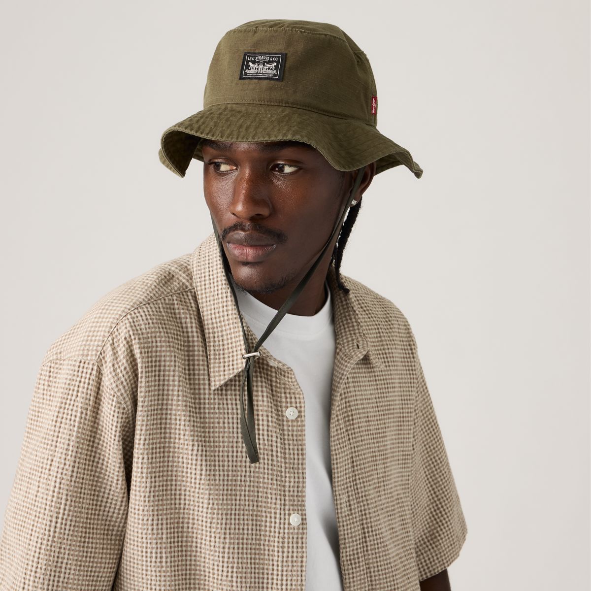 Bay Drawstring Bucket Hat — True Olive - Green