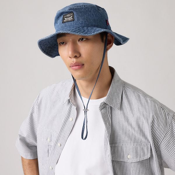 Bay Drawstring Bucket Hat — Ocean - Medium Wash
