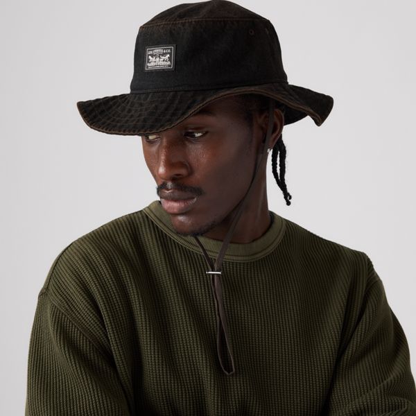 Bay Drawstring Bucket Hat — Marry The Night - Black