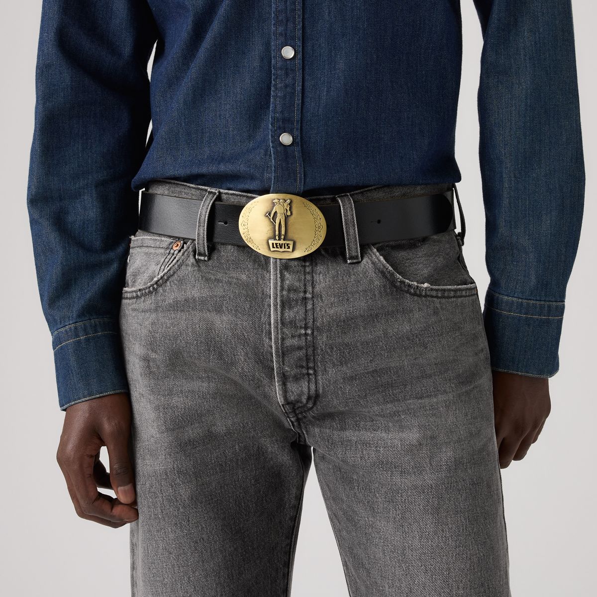 Saddle Man Plaque Belt — Caviar - Black