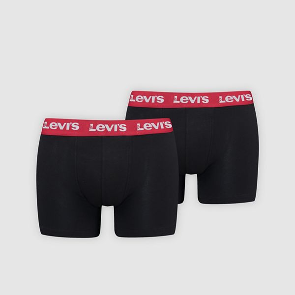 Levi's® Basic Boxer Brief - 2 Pack — Black/Red - Black
