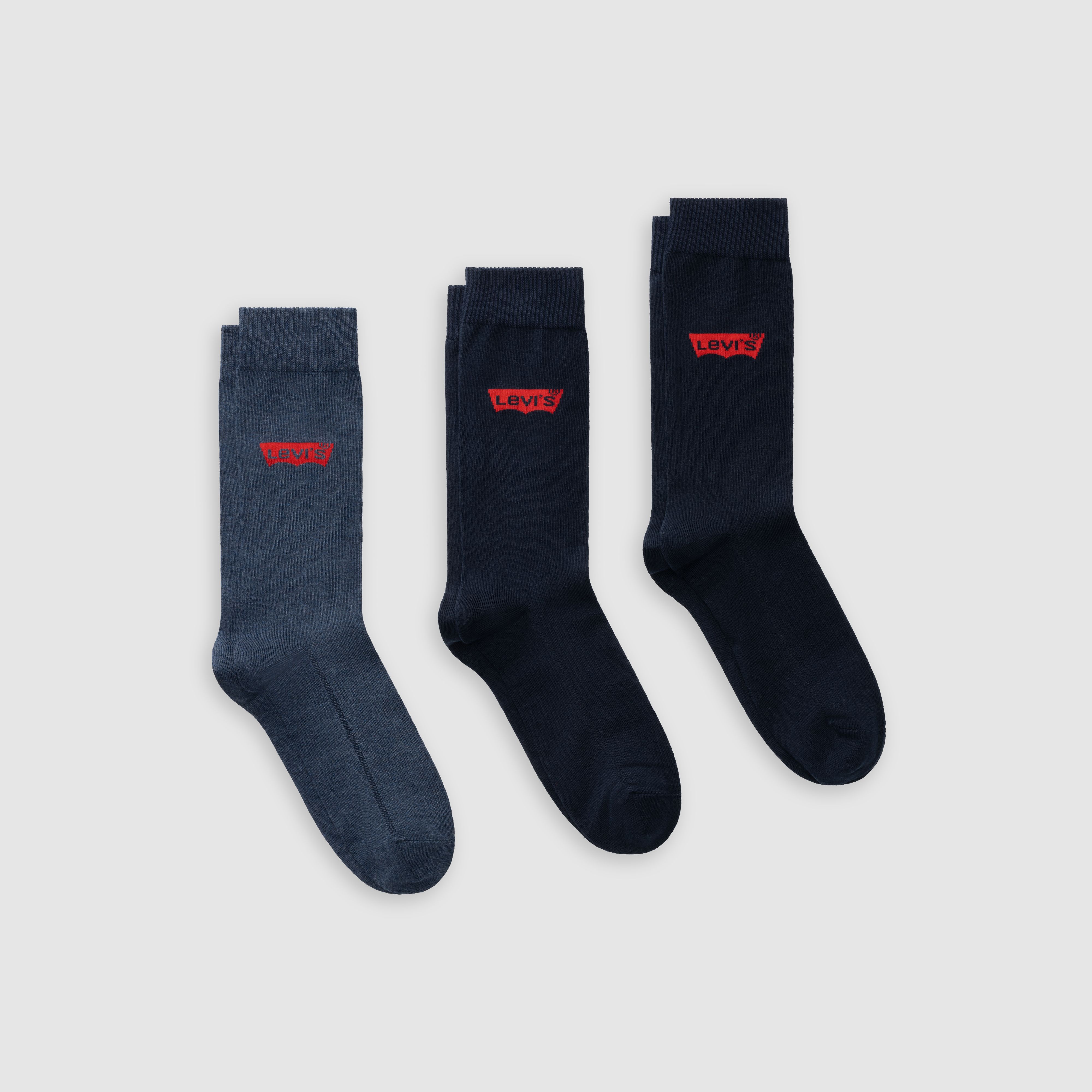 Calzini Levi's® Regular in cotone riciclato con logo Batwing - Confezione da 3 1