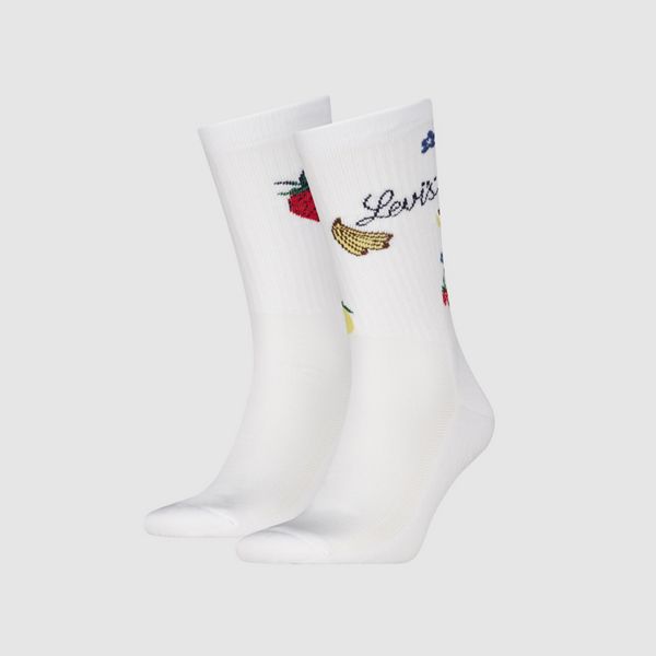Levi's® Regular Cut Fruit Socks - 2 pack — White Combo - White