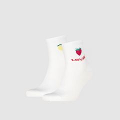 Levi's® High Mid Cut Fruit Graphic Socks - 2 pack — White Combo - White 1