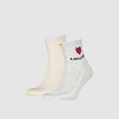 Levi's® High Mid Cut Fruit Graphic Socks - 2 pack — Grey/Beige - Multi Colour 1