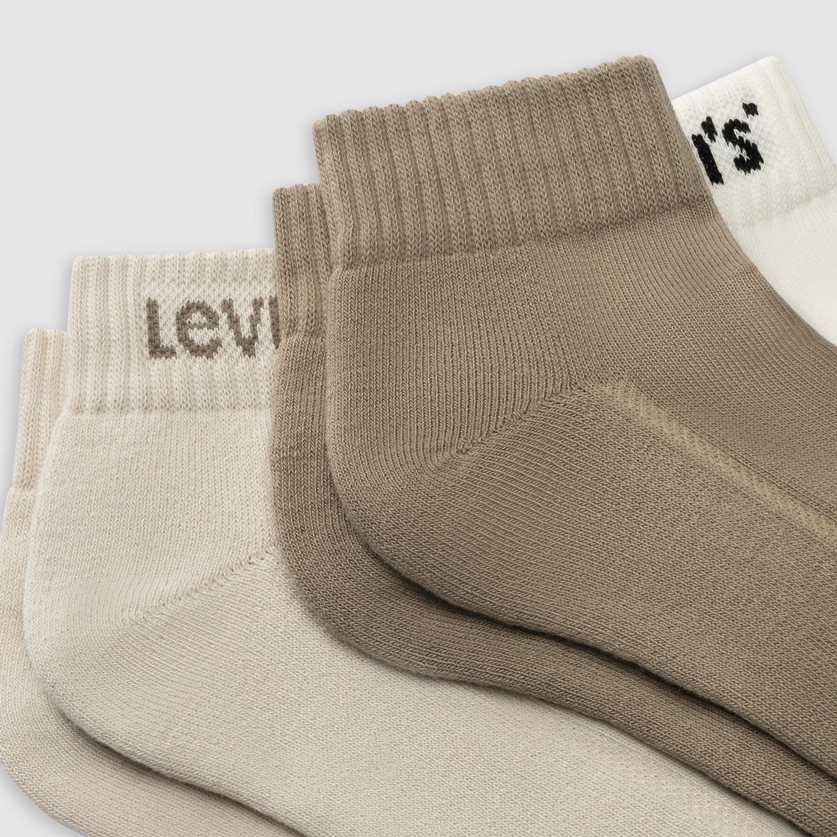 Levi's® Mid Cut Socks - 3 Pack — Beige Combo - Beige