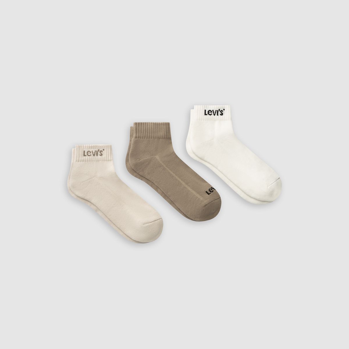 Levi's® Mid Cut Socks - 3 Pack — Beige Combo - Beige