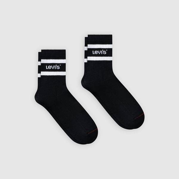 Levi's® Short Cut Sport Socks - 2 Pack — Black - Black