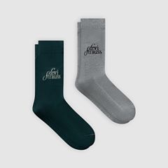 Levi's® Regular Cut Logo Socks - 2 Pack — Green/Grey Melange - Multi Colour 1
