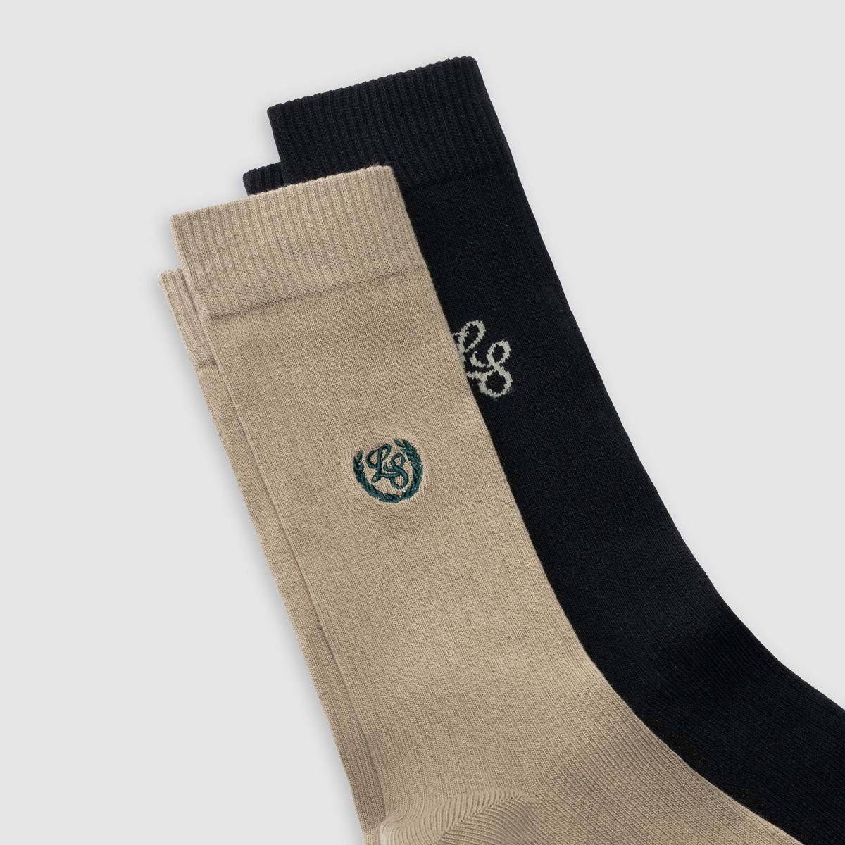 Levi's® Regular Cut Socks - 2 Pack — Beige/Black - Multi Colour