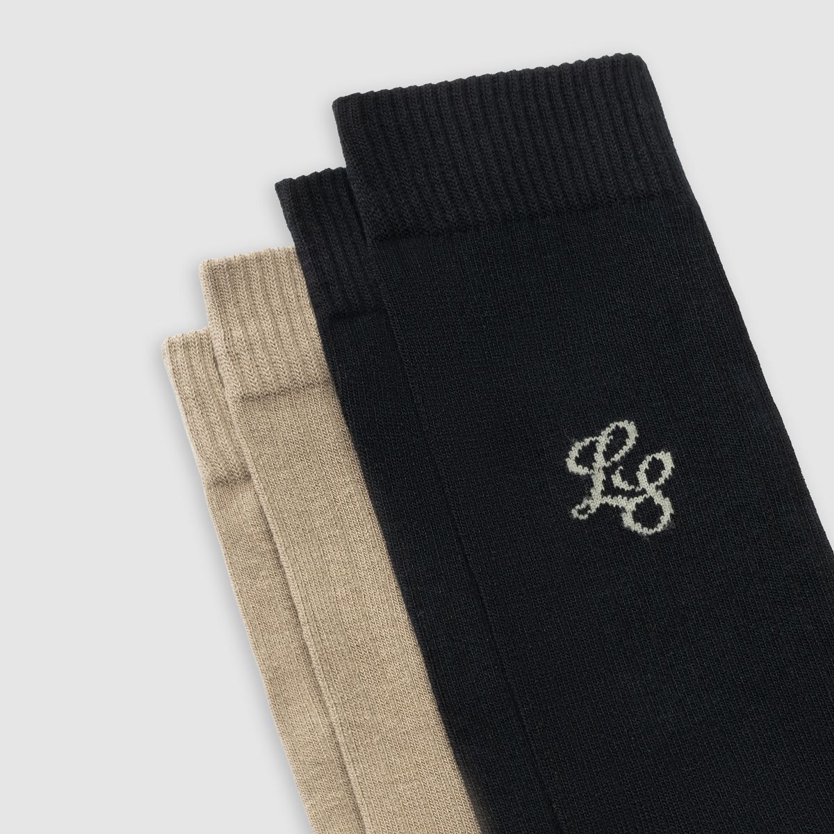 Levi's® Regular Cut Socks - 2 Pack — Beige/Black - Multi Colour
