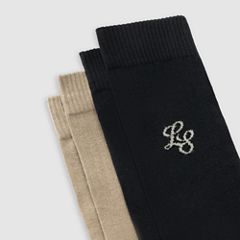 Levi's® Regular Cut Socks - 2 Pack — Beige/Black - Multi Colour 3