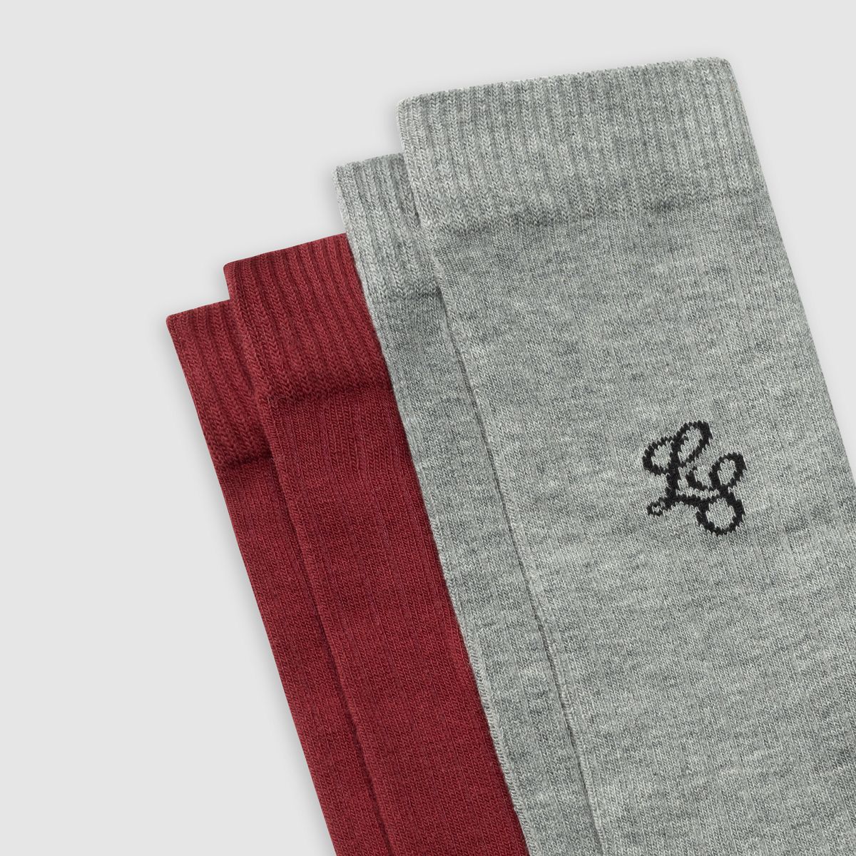 Levi's® Regular Cut Socks - 2 Pack — Grey Melange/Red - Multi Colour