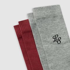 Levi's® Regular Cut Socks - 2 Pack — Grey Melange/Red - Multi Colour 3