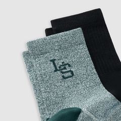 Levi's® Short Cut Mouline Socks - 2 Pack — Green/Black - Multi Colour 2