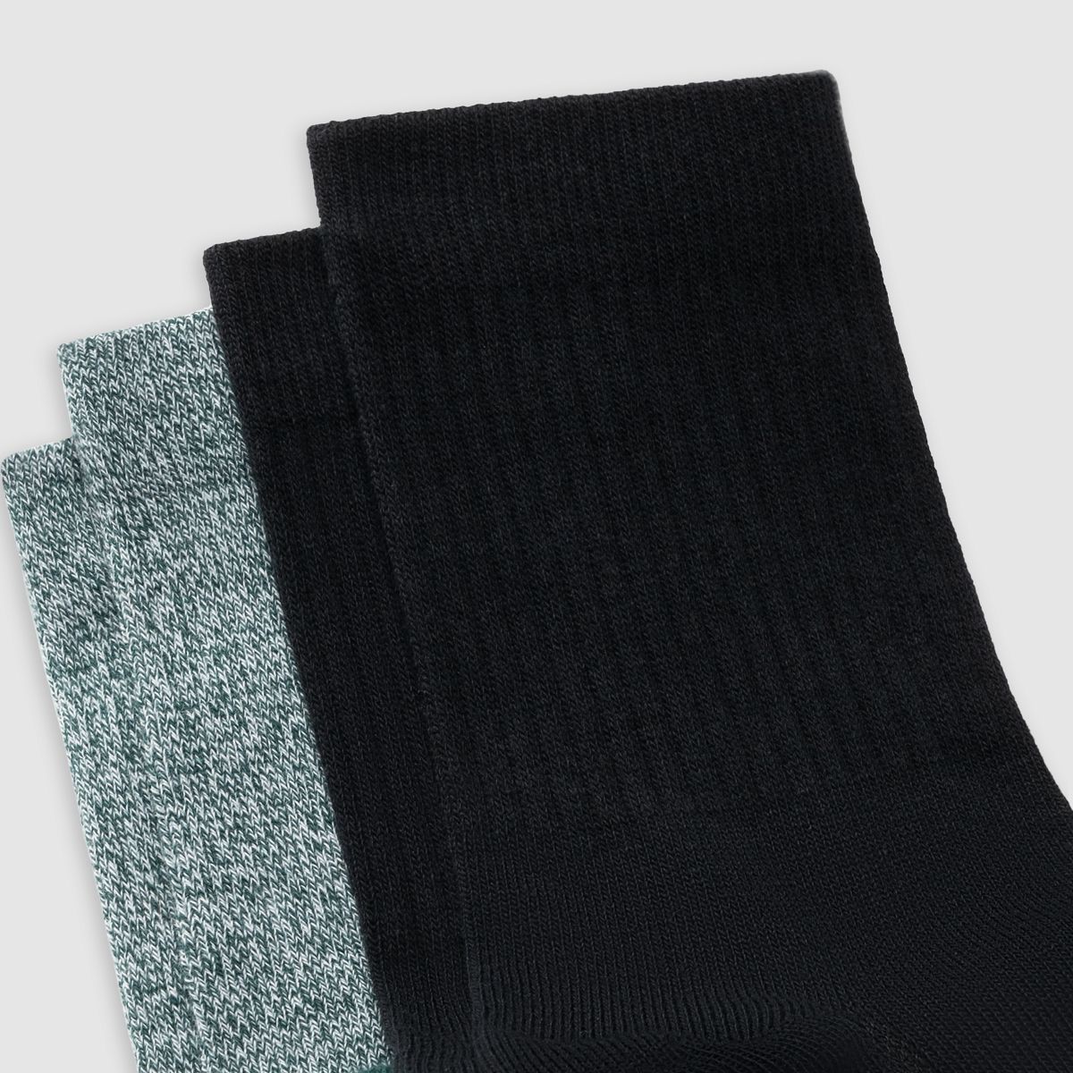 Levi's® Short Cut Mouline Socks - 2 Pack — Green/Black - Multi Colour
