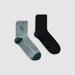 Levi's® Short Cut Mouline Socks - 2 Pack — Green/Black - Multi Colour 1