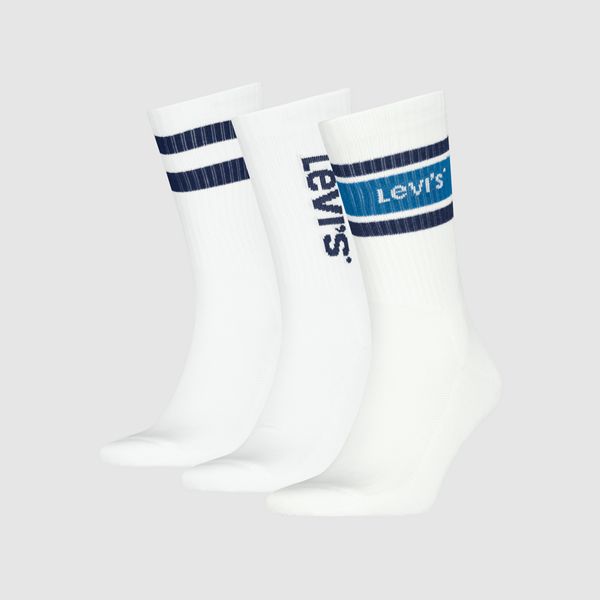 Levi's® Regular Cut Socks - 3 pack — White/Blue Combo - Multi Colour