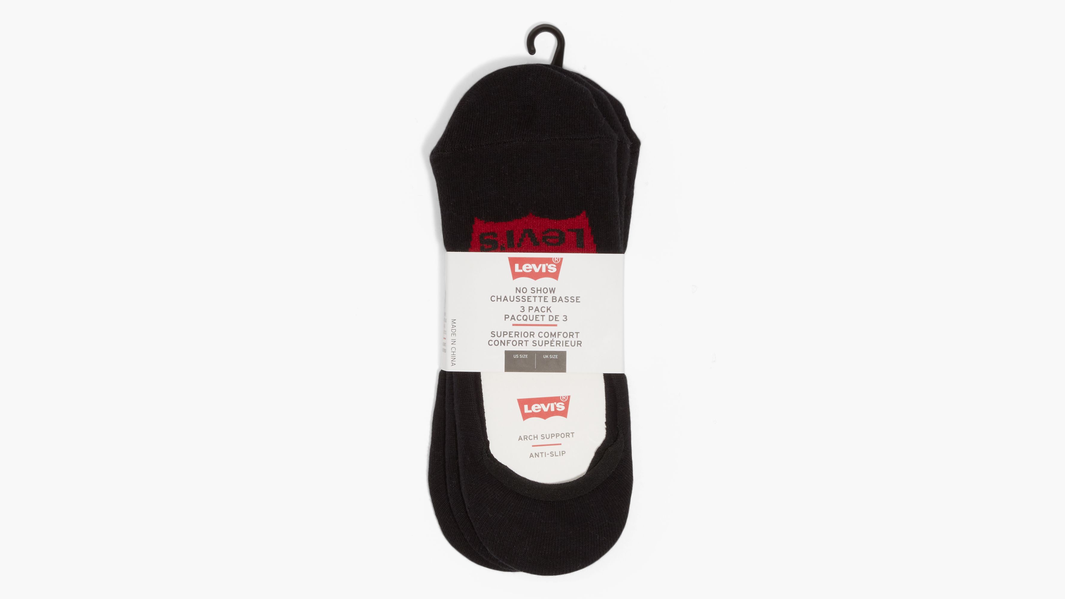 Levi's® Logo No Show Socks (3 Pack) 4