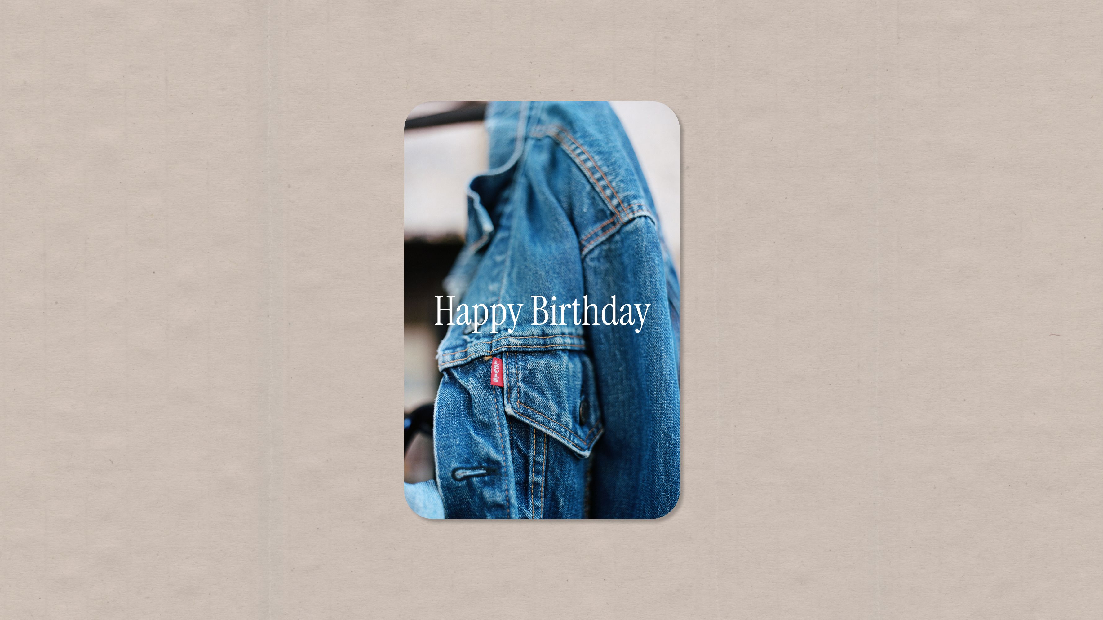 Close-up of a Trucker Jacket with “Happy Birthday” text overlaid 1