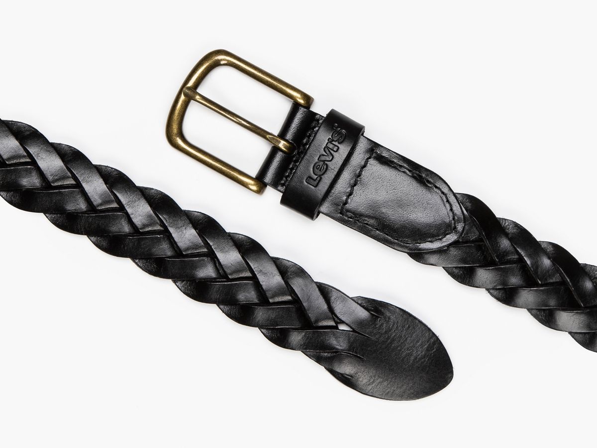 Leather Braid Belt — Black