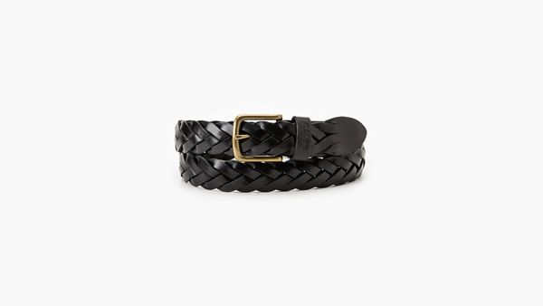 Leather Braid Belt — Black