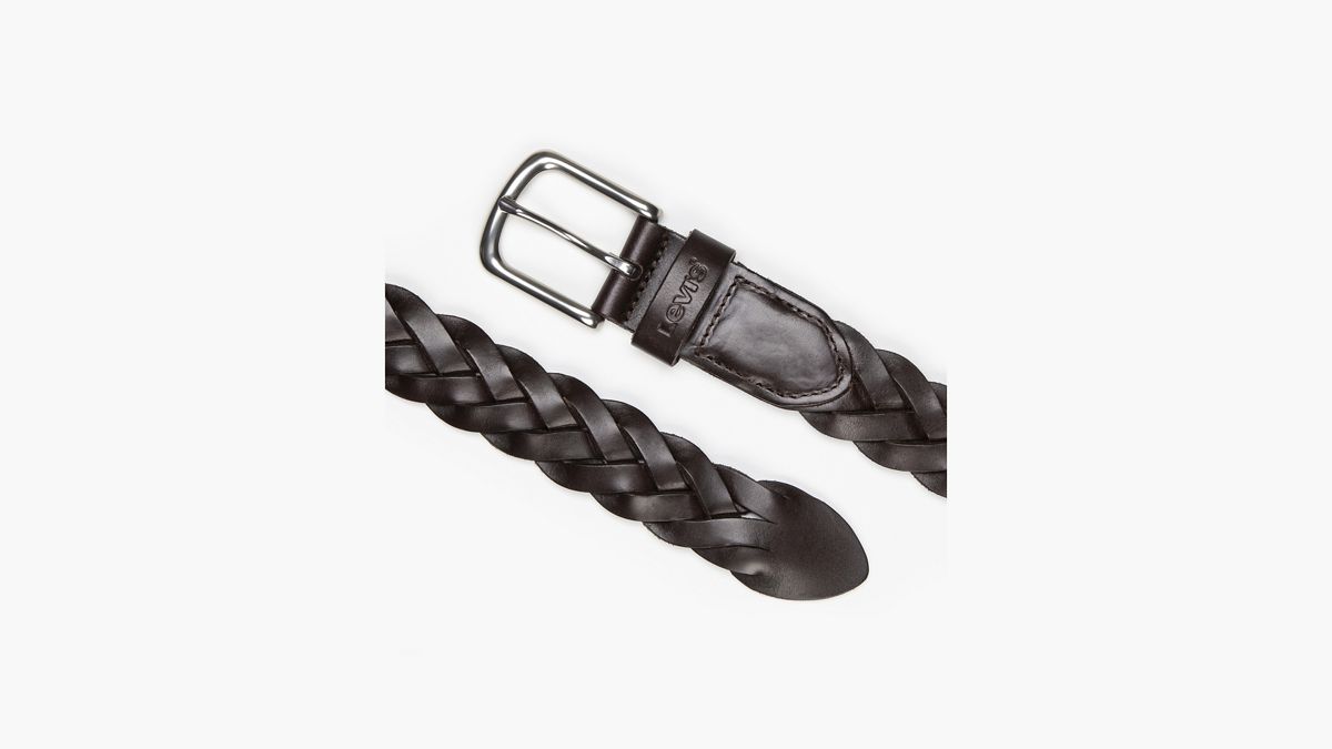 Leather Braid Belt — Dark Brown