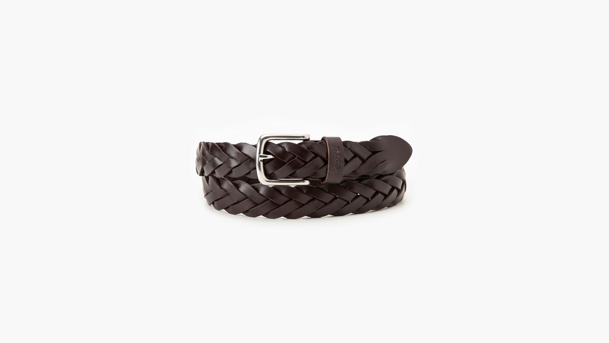 Leather Braid Belt — Dark Brown
