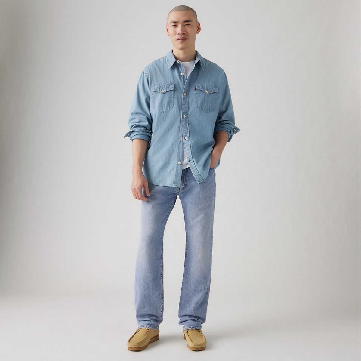 555™ Relaxed Straight Linen+ Denim Men's Jeans — Call Me Again - Light Wash