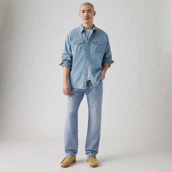 555™ Relaxed Straight Linen+ Denim Men's Jeans — Call Me Again - Light Wash