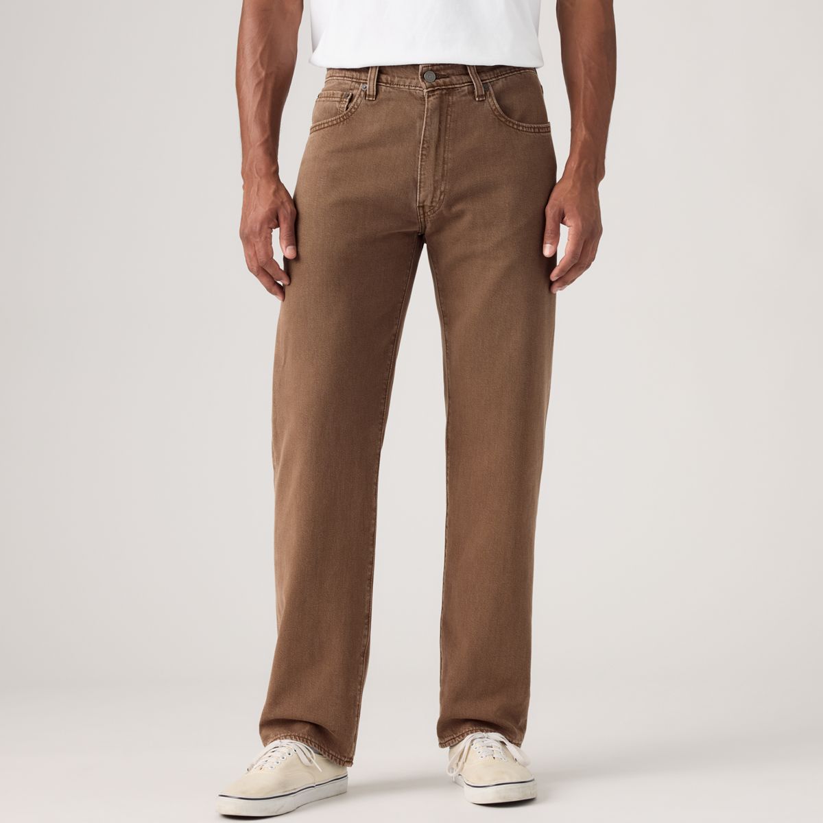 555™ Relaxed Straight Men's Jeans — Rain Drum Classic Garment Dye Lightweight - Brown