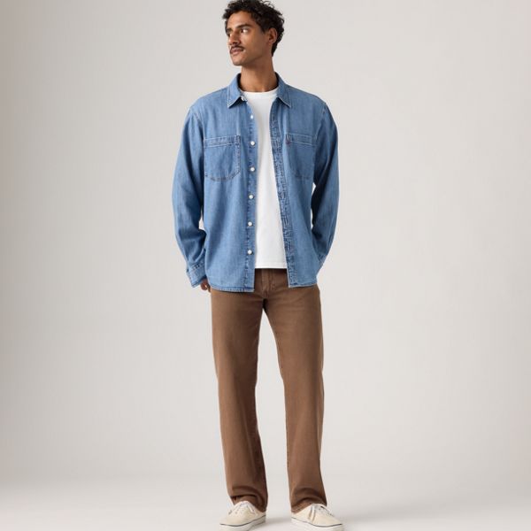555™ Relaxed Straight Men's Jeans — Rain Drum Classic Garment Dye Lightweight - Brown